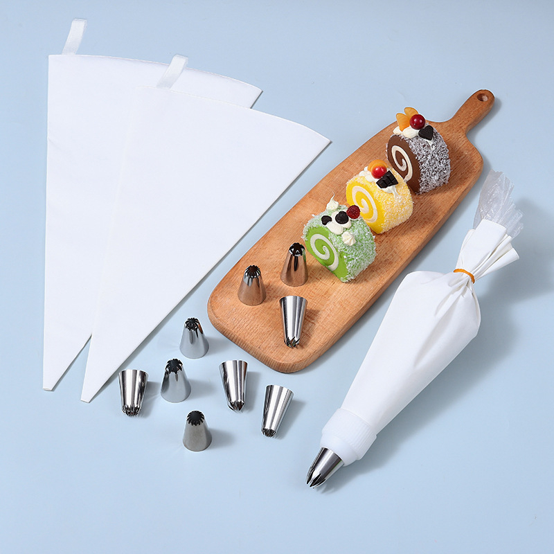 Dekoráló zacskó és cső készlet pamutból és rozsdamentes acélból, modern minimalista stílusban, 2025-ben bevezetve