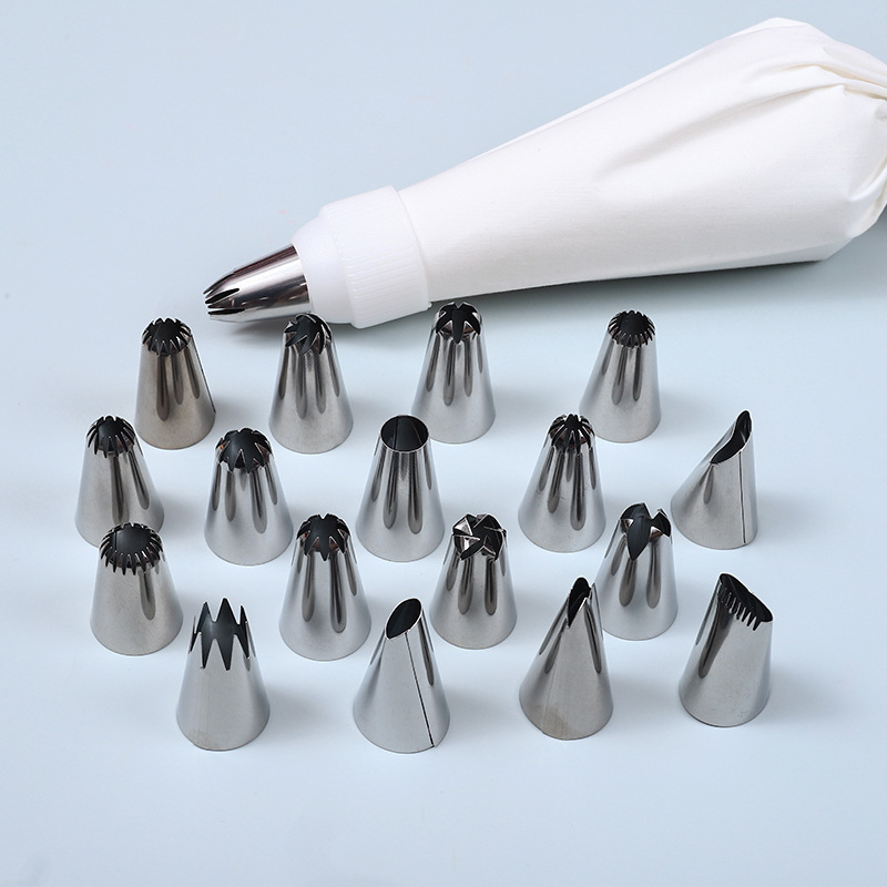 Dekoráló zacskó és cső készlet pamutból és rozsdamentes acélból, modern minimalista stílusban, 2025-ben bevezetve