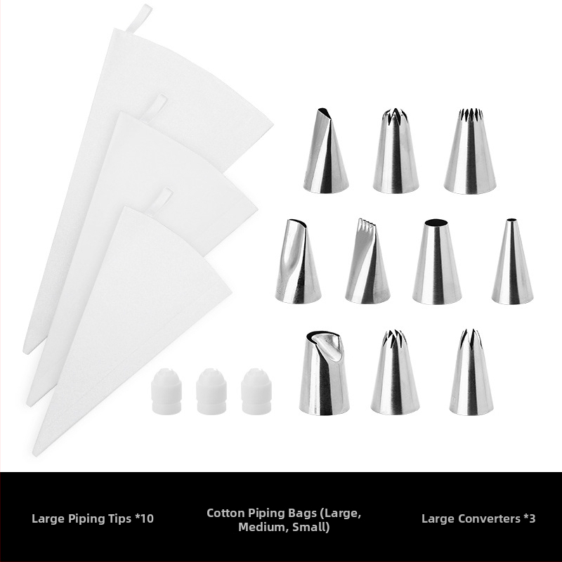 Dekoráló zacskó és cső készlet pamutból és rozsdamentes acélból, modern minimalista stílusban, 2025-ben bevezetve