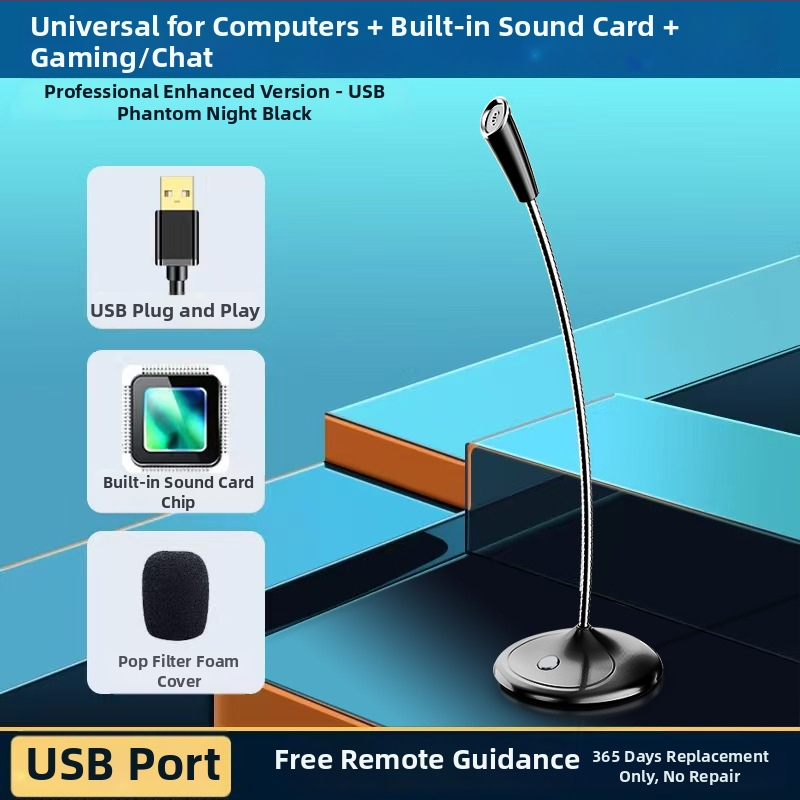 USB stolni mikrofon za računalo, omnidirkijski način snimanja, SNR ≥70 dB, dinamična zavojnica, bez ugrađene baterije