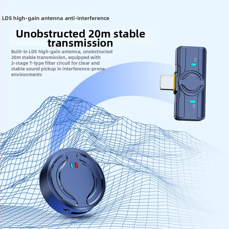 Bežični lavalier mikrofon, Jedan-na-dva uz kućište za punjenje, Inteligentno smanjenje šuma, Mini magnetska kopča, Ugrađena baterija 500–800 mAh
