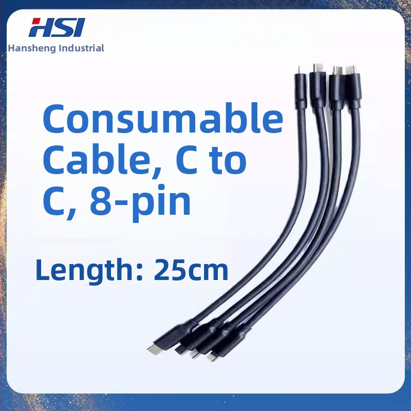 Kábel C–C s ôsmymi vláknami, testovací kábel USB-A– USB-C, kompatibilný s Hansheng GTI60XX rýchlonabíjacím testerom