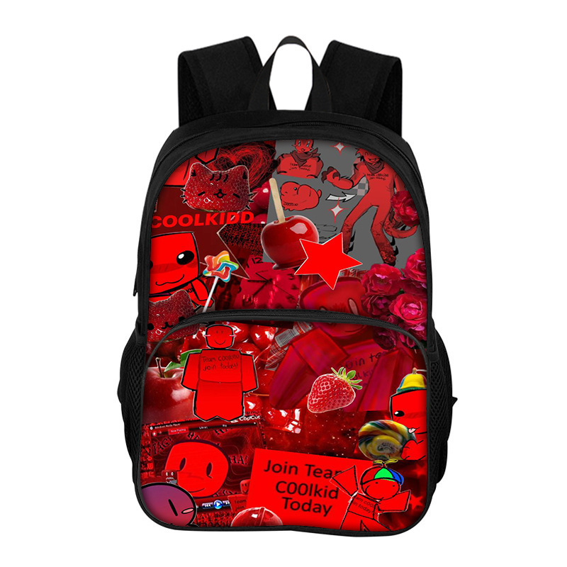 Ruksak za djecu Cartoon Roblox Forsaken, za učenike 1.–2. razreda, poliester, smanjenje opterećenja i zaštita kralježnice, dvostruki sloj