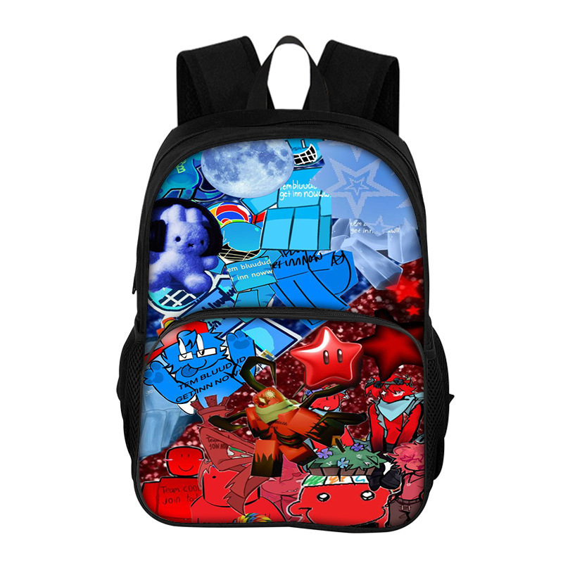 Ruksak za djecu Cartoon Roblox Forsaken, za učenike 1.–2. razreda, poliester, smanjenje opterećenja i zaštita kralježnice, dvostruki sloj