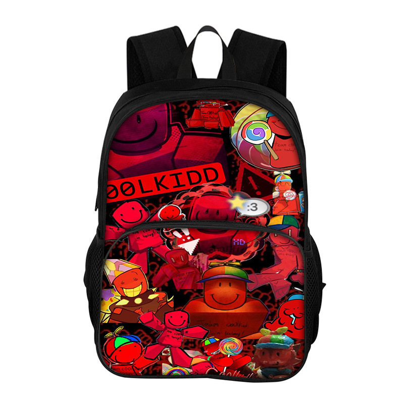 Ruksak za djecu Cartoon Roblox Forsaken, za učenike 1.–2. razreda, poliester, smanjenje opterećenja i zaštita kralježnice, dvostruki sloj