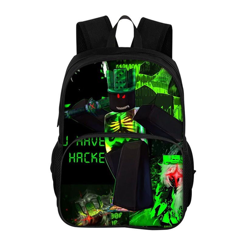 Ruksak za djecu Cartoon Roblox Forsaken, za učenike 1.–2. razreda, poliester, smanjenje opterećenja i zaštita kralježnice, dvostruki sloj