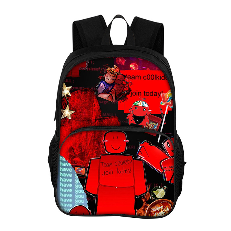 Ruksak za djecu Cartoon Roblox Forsaken, za učenike 1.–2. razreda, poliester, smanjenje opterećenja i zaštita kralježnice, dvostruki sloj