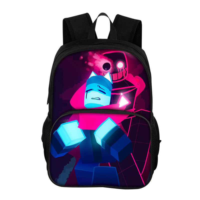Ruksak za djecu Cartoon Roblox Forsaken, za učenike 1.–2. razreda, poliester, smanjenje opterećenja i zaštita kralježnice, dvostruki sloj