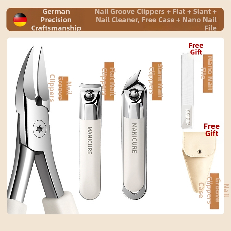 Σετ εργαλείων περιποίησης νυχιών για βλαστά νύχια με αυλάκι — ανοξείδωτος χάλυβας, φορητό εργαλείο περιποίησης ποδιών, γωνιακός σχεδιασμός