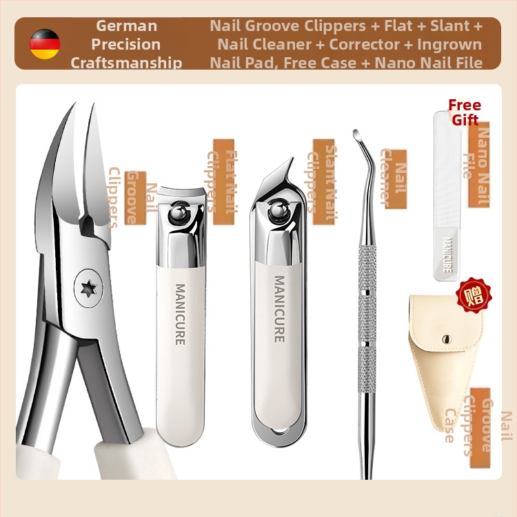 Σετ εργαλείων περιποίησης νυχιών για βλαστά νύχια με αυλάκι — ανοξείδωτος χάλυβας, φορητό εργαλείο περιποίησης ποδιών, γωνιακός σχεδιασμός