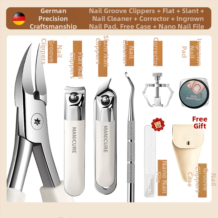Σετ εργαλείων περιποίησης νυχιών για βλαστά νύχια με αυλάκι — ανοξείδωτος χάλυβας, φορητό εργαλείο περιποίησης ποδιών, γωνιακός σχεδιασμός