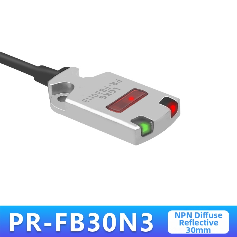Malý laserový fotoodpojovač s difúznym odrazom; PR-FB30N3 NPN, PR-FB15N3 PNP