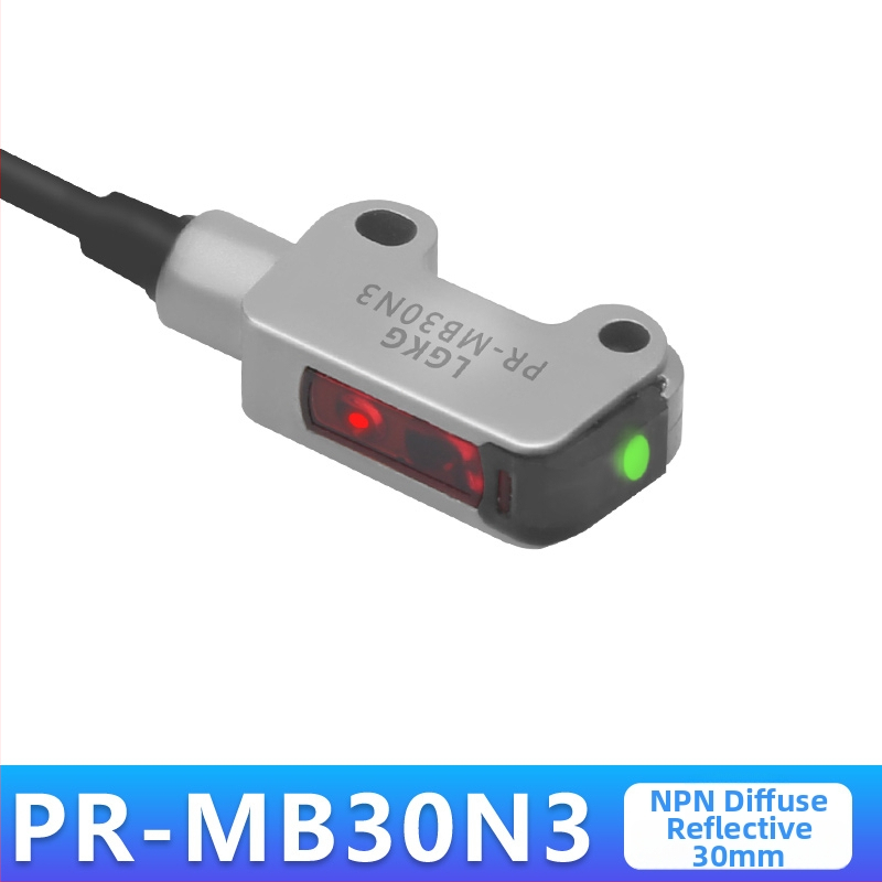 Malý laserový fotoodpojovač s difúznym odrazom; PR-FB30N3 NPN, PR-FB15N3 PNP