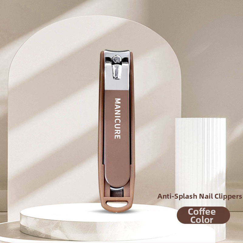 Σετ εργαλείων περιποίησης νυχιών με αντι-εκτόξευση, επίπεδες οξείες λεπίδες, φορητό θήκη (υλικά: γυαλί, ανοξείδωτος χάλυβας, χάλυβας άνθρακα; καθαρό βάρος 144 g)