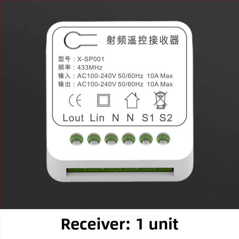 Comutator wireless cu telecomandă pentru iluminat, canal unic, 220V, modul RF 433MHz, uz casnic
