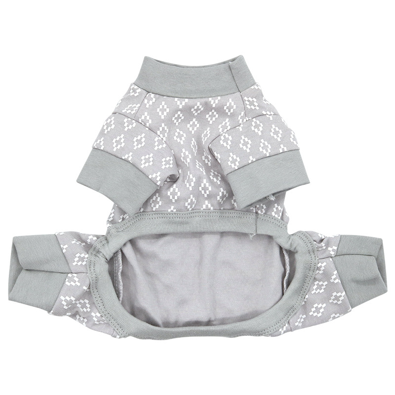 Pamučna odjeća za četveronožne kućne ljubimce s zaštitom trbuha, ležernog stila za male pse i mačke, pogodno za sve sezone