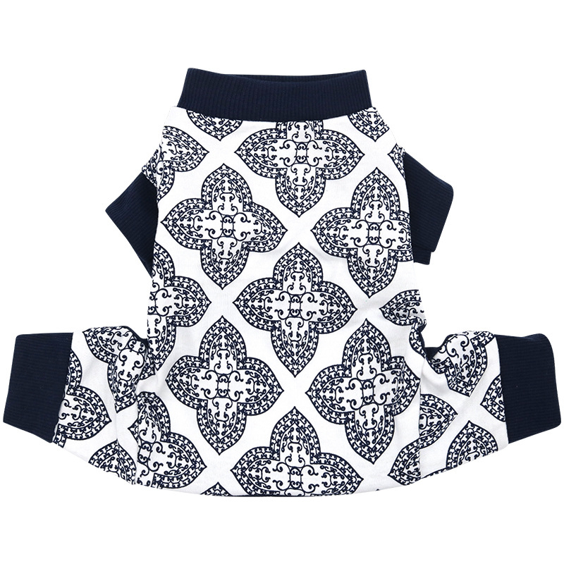 Pamučna odjeća za četveronožne kućne ljubimce s zaštitom trbuha, ležernog stila za male pse i mačke, pogodno za sve sezone