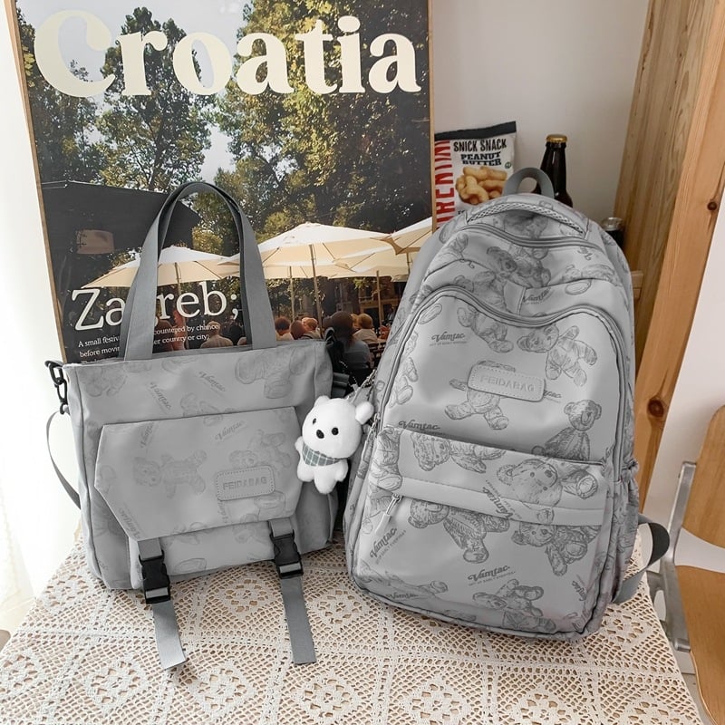 Hátizsák, street-trendy nejlon, 20–35L, 11 hüvelykes laptophoz, állatmintás