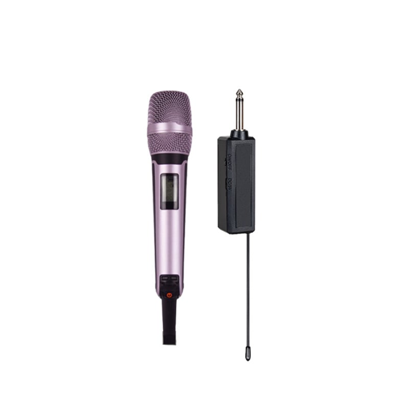 Vezeték nélküli kézi mikrofon, újratölthető, teljesen fémből készült test, karaoké és élő közvetítéshez