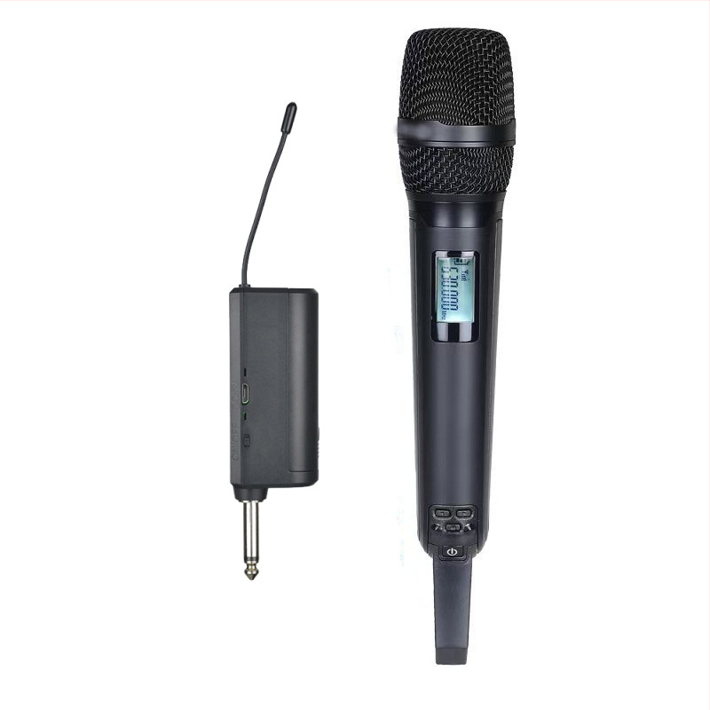 Bezdrôtový ručný mikrofón, nabíjateľný, celé kovové telo, vhodný pre karaoke a živé vysielanie