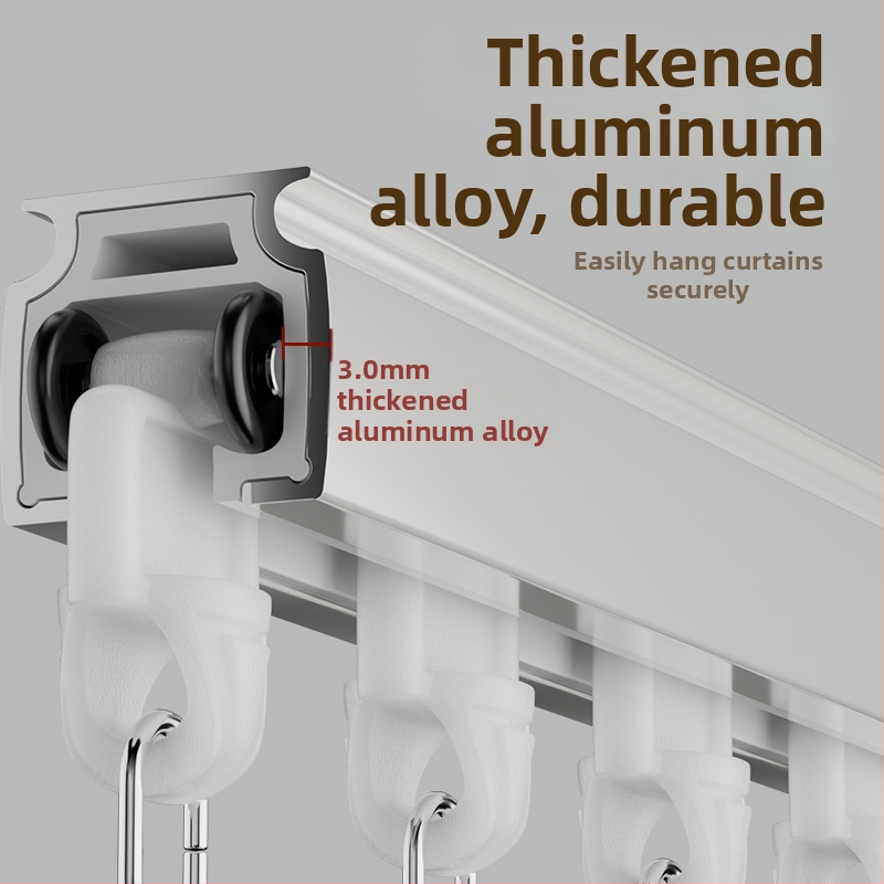 Shuyu hliníková zliatina závesová dráha, tichý chod - bočné upevnenie, rovná koľajnica, dvojkoľaj, prispôsobiteľný