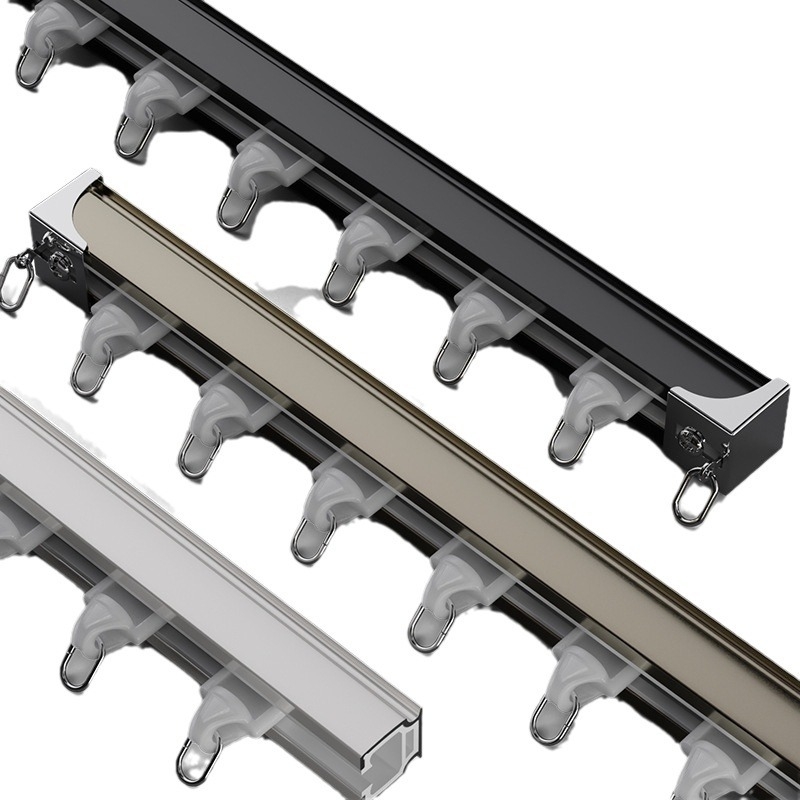 Shuyu ράγα κουρτινών από κράμα αλουμινίου με σιωπηλή λειτουργία - πλευρική τοποθέτηση, ευθεία ράγα, διπλή ράγα, προσαρμόσιμη