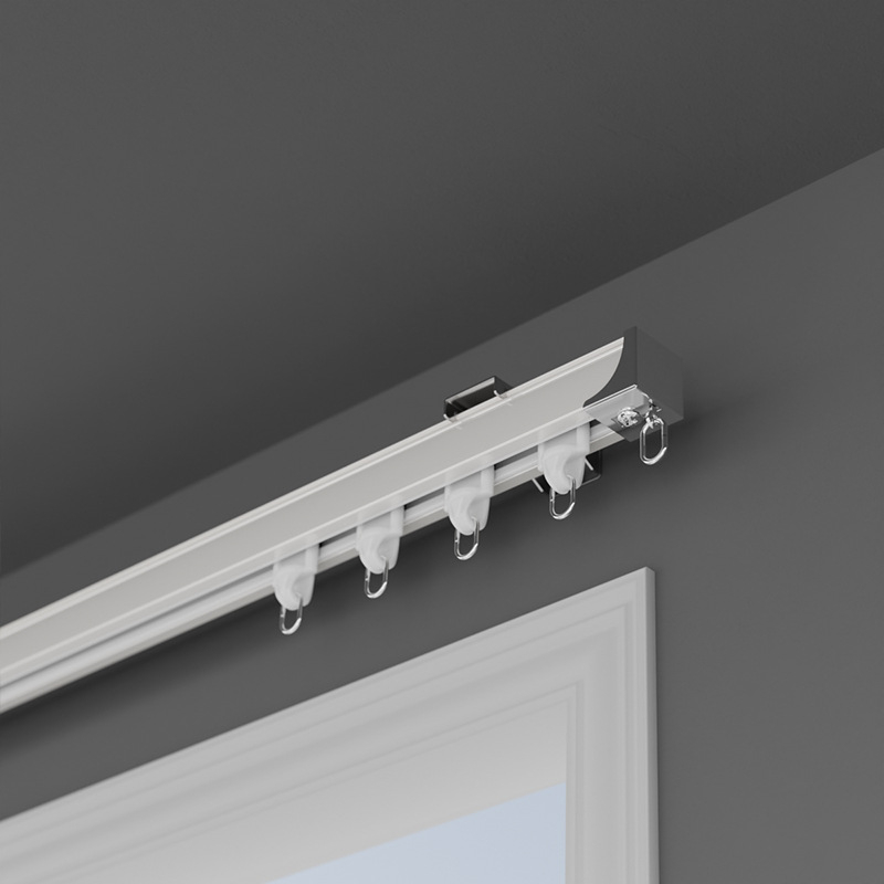 Shuyu ράγα κουρτινών από κράμα αλουμινίου με σιωπηλή λειτουργία - πλευρική τοποθέτηση, ευθεία ράγα, διπλή ράγα, προσαρμόσιμη