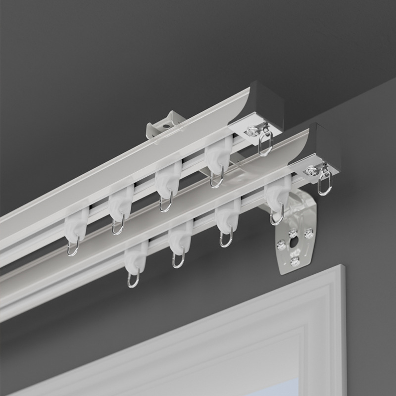 Shuyu ράγα κουρτινών από κράμα αλουμινίου με σιωπηλή λειτουργία - πλευρική τοποθέτηση, ευθεία ράγα, διπλή ράγα, προσαρμόσιμη