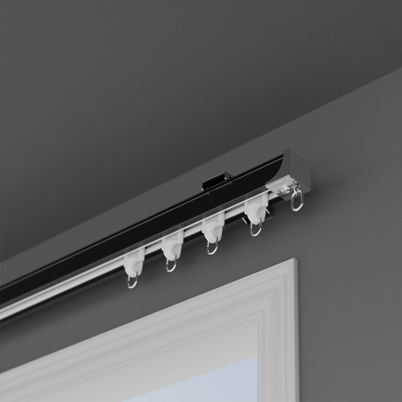 Shuyu ράγα κουρτινών από κράμα αλουμινίου με σιωπηλή λειτουργία - πλευρική τοποθέτηση, ευθεία ράγα, διπλή ράγα, προσαρμόσιμη