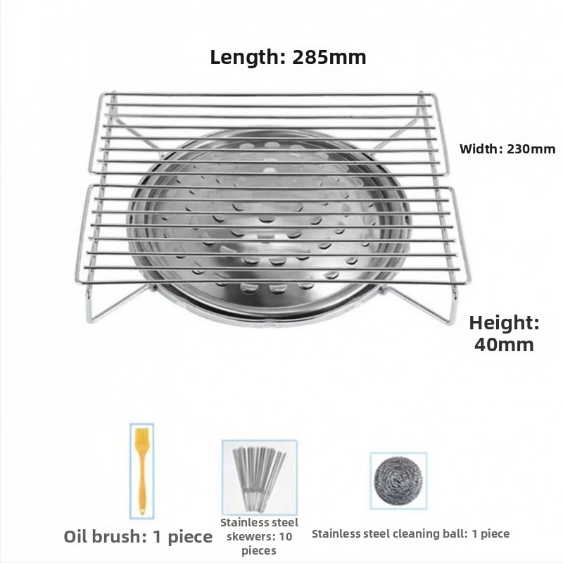 Γκριλ μπάρμπεκιου σε εστία αερίου, ανοξείδωτο ατσάλι, τετράγωνο σχήμα, κορεατικό στυλ