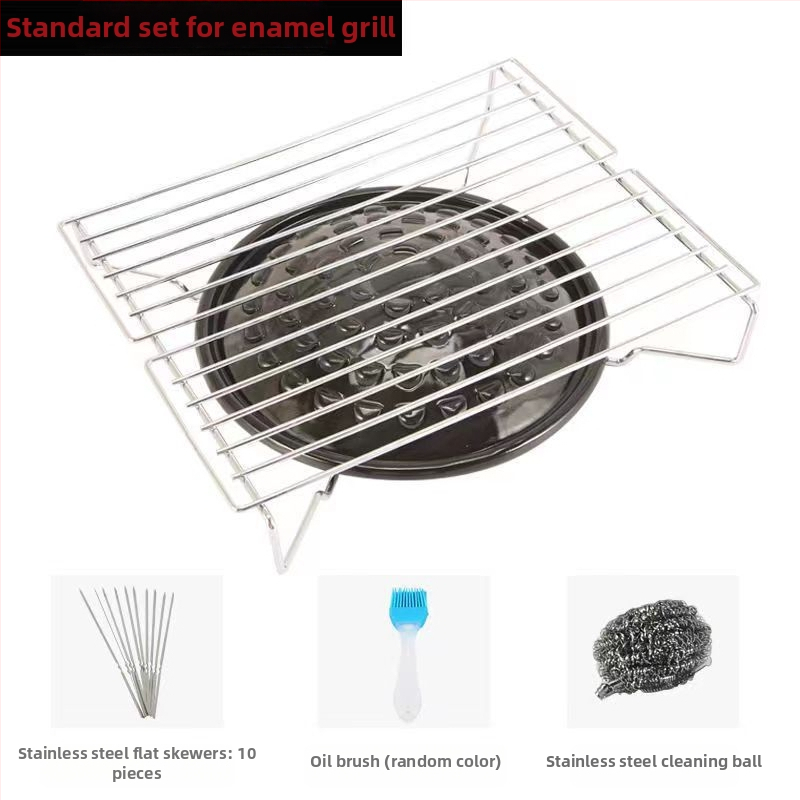 Γκριλ μπάρμπεκιου σε εστία αερίου, ανοξείδωτο ατσάλι, τετράγωνο σχήμα, κορεατικό στυλ