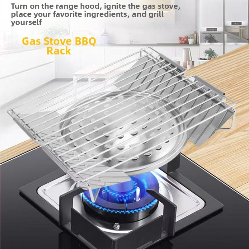 Γκριλ μπάρμπεκιου σε εστία αερίου, ανοξείδωτο ατσάλι, τετράγωνο σχήμα, κορεατικό στυλ