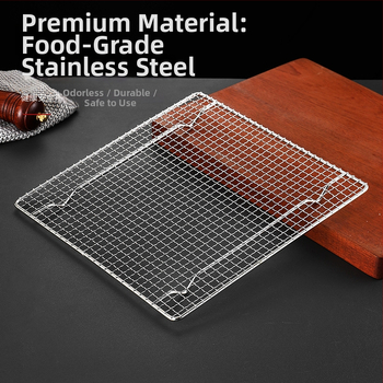 Grilovacia mriežka na BBQ – 304 nerezová oceľ, štvorcový tvar, pevná, bez povlaku