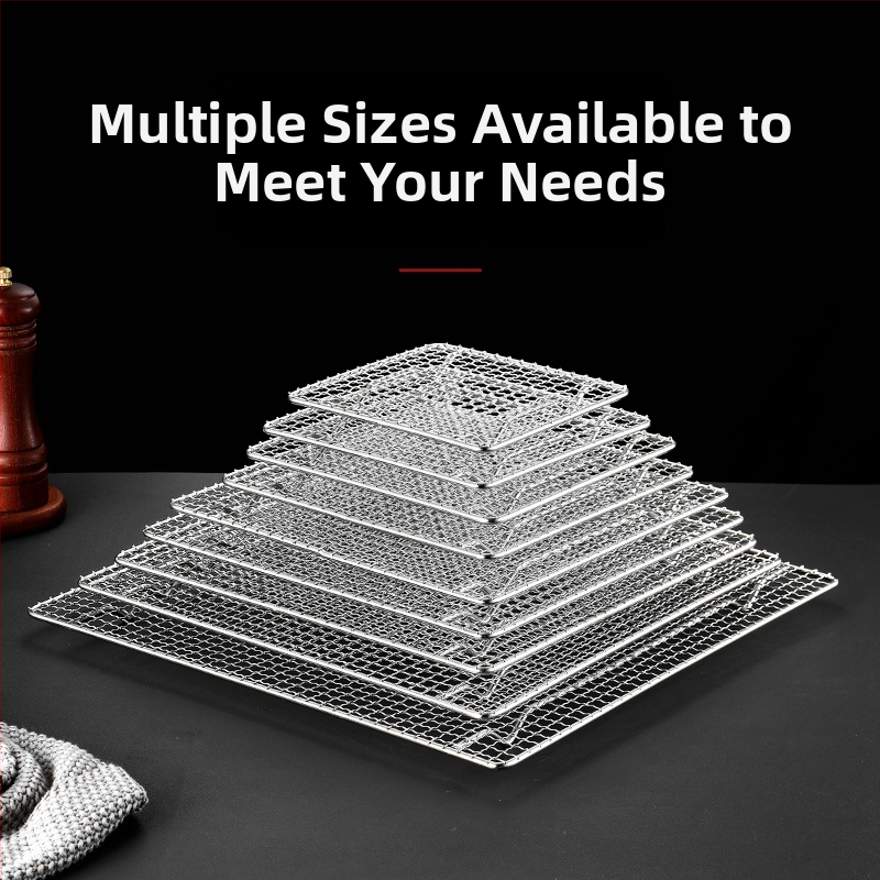 Grilovacia mriežka na BBQ – 304 nerezová oceľ, štvorcový tvar, pevná, bez povlaku