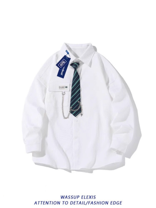 WASSUP Σετ παραλίας: πουκάμισο με κοντό μανίκι και σορτσάκι από πολυεστέρα-ελαστάν, ψηφιακή εκτύπωση, χαλαρή γραμμή, καλοκαίρι 2025