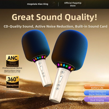 Jinyun A4 Všetko-v-jednom karaoke mikrofón a domáceho použitia — detský dynamický mikrofón, Bluetooth 5.3, zabudovaná batéria 2000–4000 mAh, rozsah frekvencie 100 Hz–20 kHz, výdrž batérie 3–6 hodín