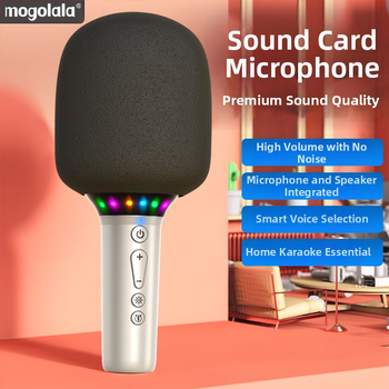 Jinyun A4 Všetko-v-jednom karaoke mikrofón a domáceho použitia — detský dynamický mikrofón, Bluetooth 5.3, zabudovaná batéria 2000–4000 mAh, rozsah frekvencie 100 Hz–20 kHz, výdrž batérie 3–6 hodín