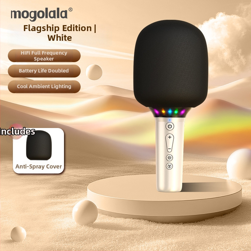 Jinyun A4 Všetko-v-jednom karaoke mikrofón a domáceho použitia — detský dynamický mikrofón, Bluetooth 5.3, zabudovaná batéria 2000–4000 mAh, rozsah frekvencie 100 Hz–20 kHz, výdrž batérie 3–6 hodín