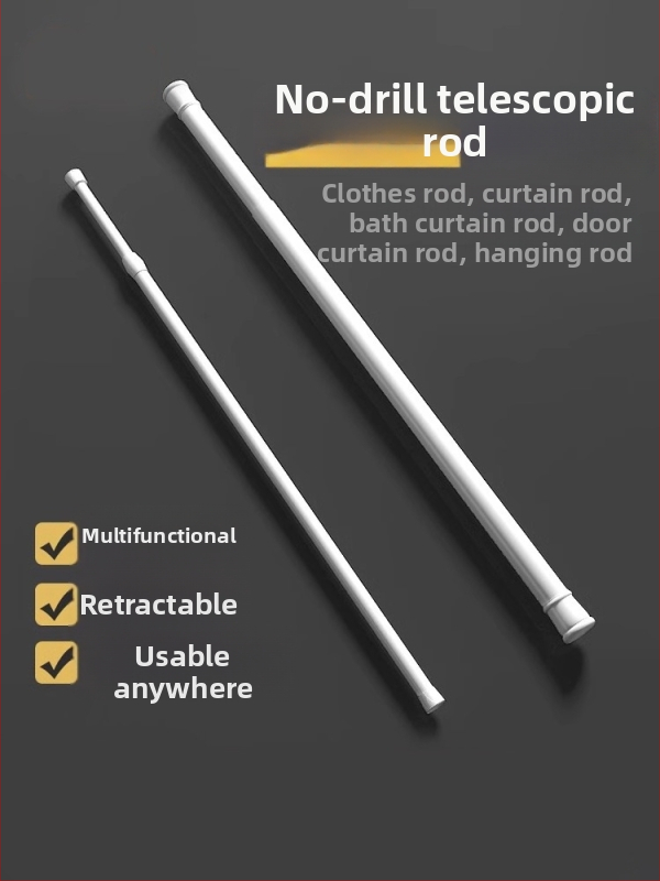 Telescopická tyč na závesy – bez vŕtania, mini vysúvacia tyč do sprchy a kúpeľne, unesie záťaž