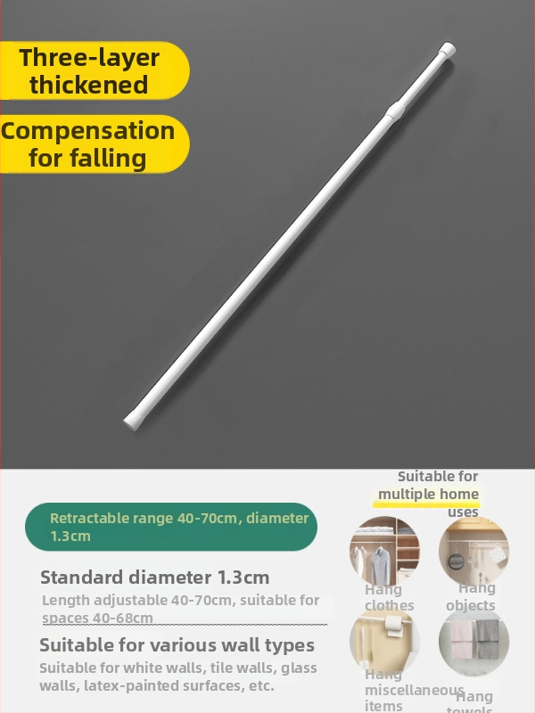 Telescopická tyč na závesy – bez vŕtania, mini vysúvacia tyč do sprchy a kúpeľne, unesie záťaž