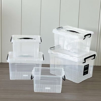 Διάφανη θήκη αποθήκευσης με καπάκι - PP πλαστικό, οργανωτής για υπνοδωμάτιο, χωρητικότητα 20-30 λίτρων, φορητό