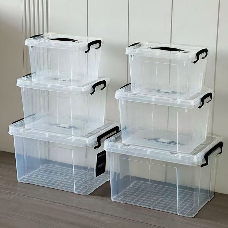 Διάφανη θήκη αποθήκευσης με καπάκι - PP πλαστικό, οργανωτής για υπνοδωμάτιο, χωρητικότητα 20-30 λίτρων, φορητό
