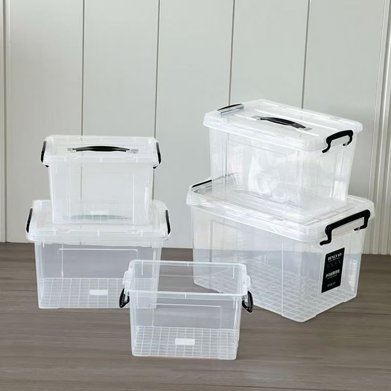Διάφανη θήκη αποθήκευσης με καπάκι - PP πλαστικό, οργανωτής για υπνοδωμάτιο, χωρητικότητα 20-30 λίτρων, φορητό