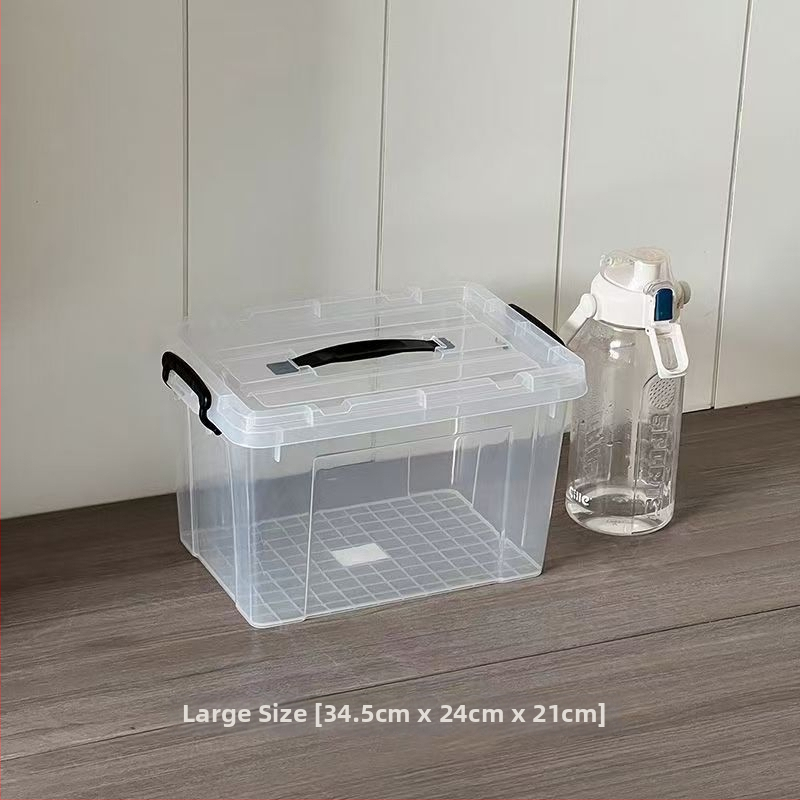 Διάφανη θήκη αποθήκευσης με καπάκι - PP πλαστικό, οργανωτής για υπνοδωμάτιο, χωρητικότητα 20-30 λίτρων, φορητό