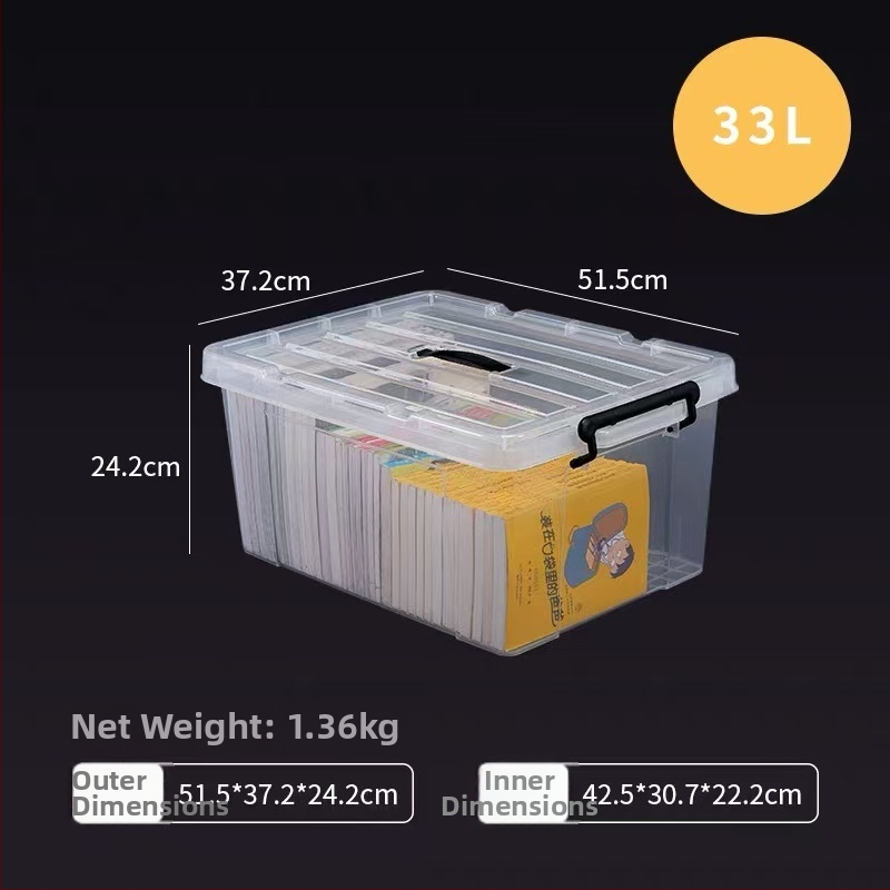 Διάφανη θήκη αποθήκευσης με καπάκι - PP πλαστικό, οργανωτής για υπνοδωμάτιο, χωρητικότητα 20-30 λίτρων, φορητό