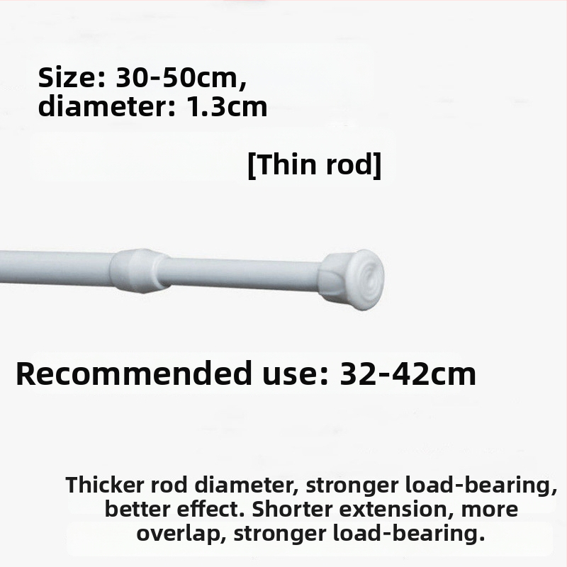 Železný teleskopický tyč na závesy – bez vŕtania, nastaviteľný, viacúčelový pre okno, šatník, dvere, balkón a kúpeľňu