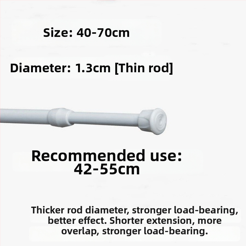 Železný teleskopický tyč na závesy – bez vŕtania, nastaviteľný, viacúčelový pre okno, šatník, dvere, balkón a kúpeľňu
