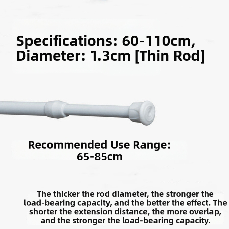Železný teleskopický tyč na závesy – bez vŕtania, nastaviteľný, viacúčelový pre okno, šatník, dvere, balkón a kúpeľňu