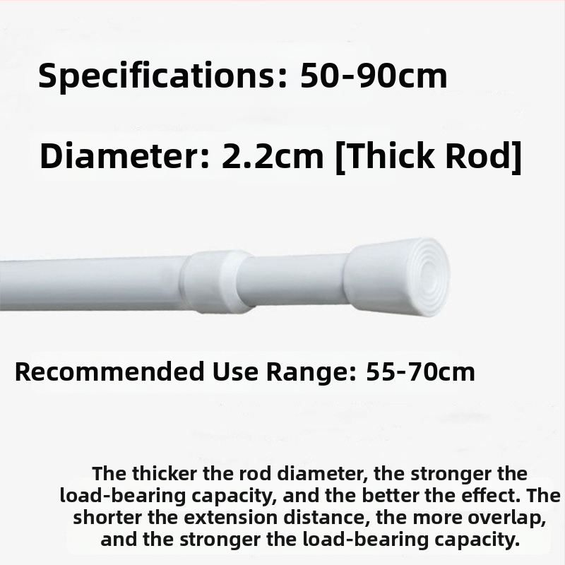 Železný teleskopický tyč na závesy – bez vŕtania, nastaviteľný, viacúčelový pre okno, šatník, dvere, balkón a kúpeľňu