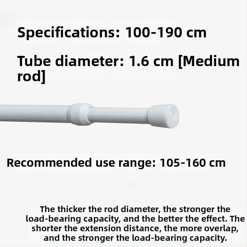 Železný teleskopický tyč na závesy – bez vŕtania, nastaviteľný, viacúčelový pre okno, šatník, dvere, balkón a kúpeľňu